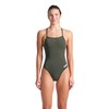 ARENA Women's Standard Performance Solid Team Challenge Swimsuit, Dark Sage/White
