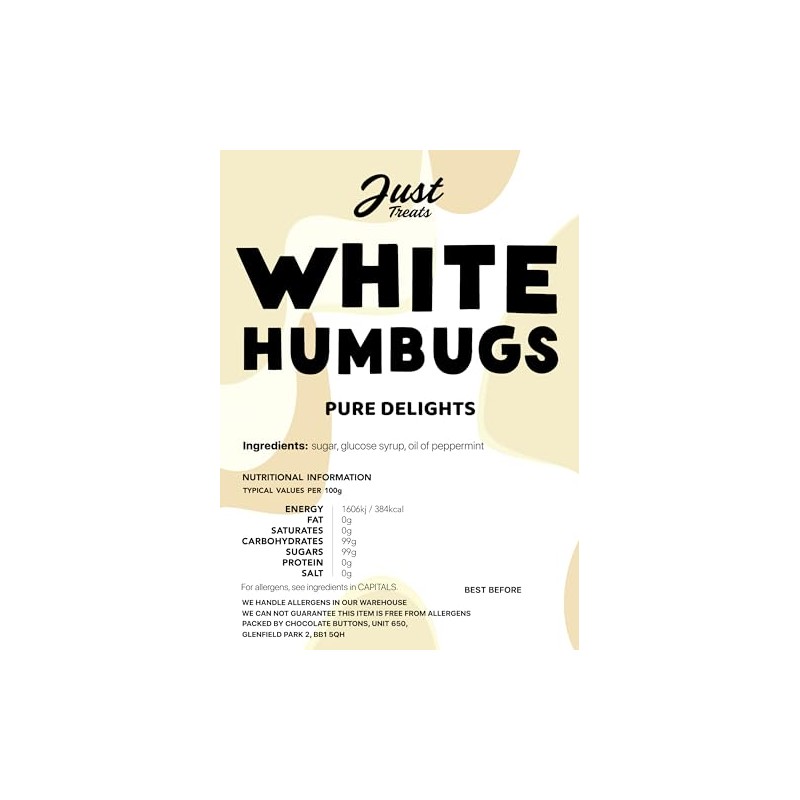 Just Treats White Humbugs 500g Share Bag