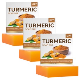 GPP GPP Turmeric Soap Bar for Body & Face, 3pcs Natural Turmeric Handmade Soap for All Skin Types, Women & Men Bath Soap for Skin Moisturizing Soothing Cleansing