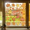 Whaline 6 Sheet Thanksgiving Fall Window Clings Hello Autumn Orange-Brown