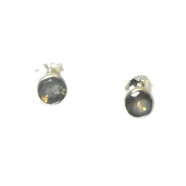 Art Gecko Fiery LABRADORITE Round Shaped Sterling Silver Stud Earrings 925-5 mm