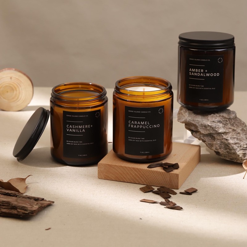 Tobacco Vanilla Scented Candles for Home Scented 50 Hrs Long