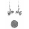 Bicycle - 14x16mm - Silver alloy charm dangle earrings. Hypoallergenic
