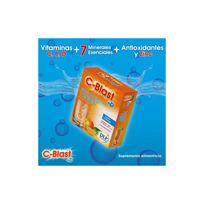 Blast Vitamina Complejo Zinc Antioxidantes 3cajas Sabor Naranja