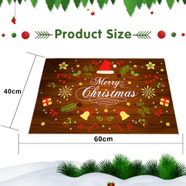 YISKY Christmas Rug Mats, Christmas Home Door Mats, Printed Rug, Non-Slip Doormat Christmas Pattern, for Bedroom, Hallway, Living Room, Floor, Kitchen, Bathroom Rug (M4)