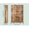 4 Panel Wood Room Dividers with Shelves Folding Privacy Screens