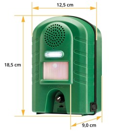&Ultrasound Repelling Device with Motion Sensor and Light for Martens Cats and Raccoons Includes Power Supply