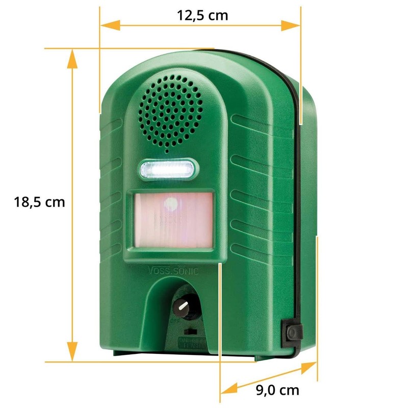 &Ultrasound Repelling Device with Motion Sensor and Light for Martens