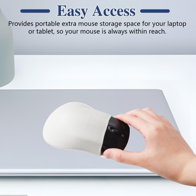 Betinyar 2 Pack Gray Mouse Holder for Laptop Stick On,