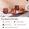Colorsavant Venus Stemless Brown Wine Glasses Set 6-14oz, Melanin Colored,