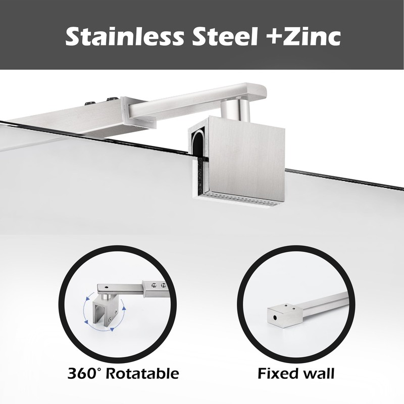 Shower Door Bar Support Rod, 27-47 Inch Adjustable Length, for
