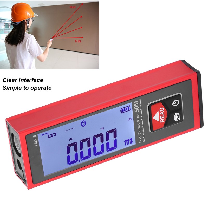 LM50B 50m/164ft Laser Range Finder Electronic Ruler Hand Held Mini
