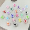 150Pcs Acrylic Flower Beads Candy Color Transparent Plastic Pastel Spacer