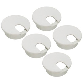 sourcing map 5 Pcs Desk Hole Grommet 1.4 Inch(35mm), ABS Plastic Round Desk Hole Cover Wire Cable Cord Organizer for Home Office Computer Table Cables, Grey