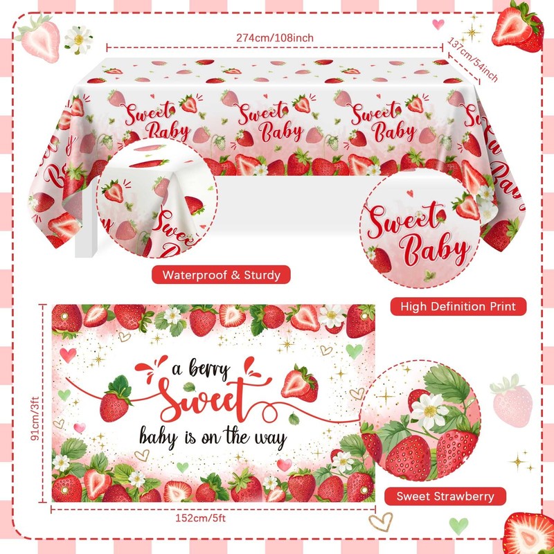Lopeastar 16Ft Strawberry Baby Shower Decorations Balloons Boxes Kit, Berry