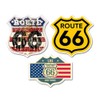 3 x 10cm Route 66 Vinyl Stickers - USA America
