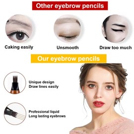 AWCCXMYM 3PCS Light Brown Eyebrow Pencils for Women Waterproof Long-Lasting Eyebrow Pen Microblading brow pencil Easily Create Natural Eyebrow Makeup