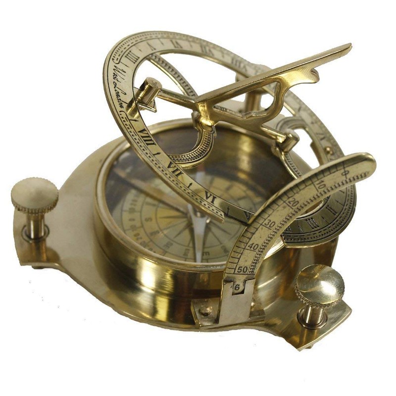 Nautical Captain Brass Sundial Compass Solid Brass Compass