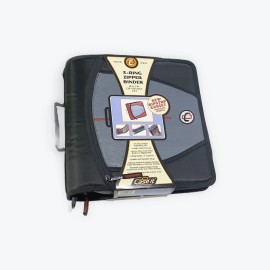 Case-it King Sized Zip Tab 3" 3-Ring Zipper Binder Black and Gray (D-145 BLK)