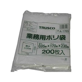 TRUSCO(トラスコ) 小型ポリ袋 縦230×横170×t0.05 透明 200枚入 A-1723