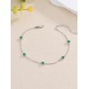 Dorunmo Green Anklet for Women 925 Sterling Silver May Birthstone