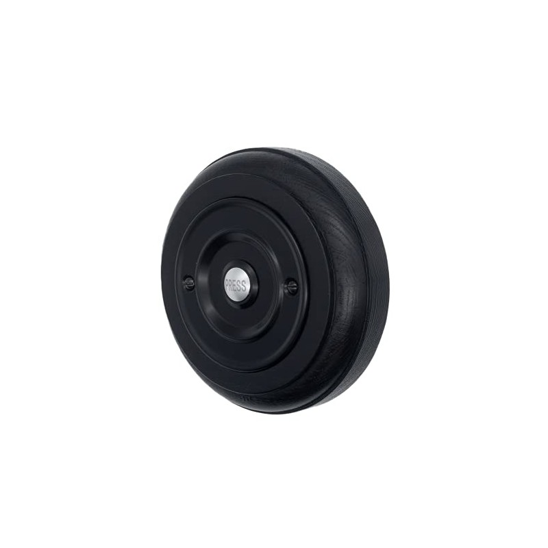Modern Living Round Wireless Doorbell in Black Ash and Black