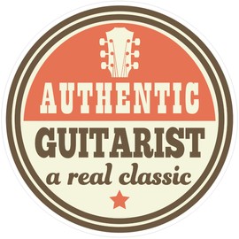 CafePress Guitar Music Gift for Guitarist Medium Die Cut Sti Medium Die Cut Sticker, 5.75" x 5.75" Matte Finish
