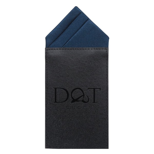 DQT Mens Plain Satin Pre-Folded One Peak Pocket Square Handkerchief