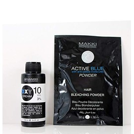 Makki Makki Hair Bleaching Kit 10 Active Blue Bleach Powder 50 g + Oxy Cream VOL 10 (3%) 100 ml