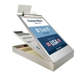 Saunders Metal Clipboard with Storage, Letter Size Heavy Duty Contractor Grade Clipboard, Dual Storage Form Holder with High Capacity Clip Made in USA