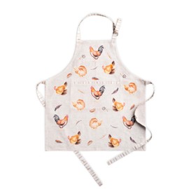 Maison d' Hermine Apron 100% Cotton Adjustable Neck Strap Clothapron with Center Pocket for Gifts, Women, Men, Barnyard Rooster - Thanksgiving/Christmas (27.50"x31.50")