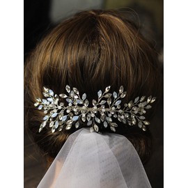 JWICOS Wedding Hair Comb Crystal Beads Bridal Hair Side Comb Hair Accessories for Brides and Bridesmaids