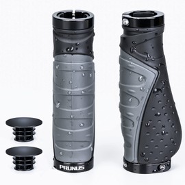 PRUNUS0702 Bicycle Handle Grip, Anti-Slip Handlebar Grip, Shockproof Waterproof Bicycle Ergonomic MTB Grip, Aluminum Double Lock-O Design, Suitable for Most Bicycles Such as Road Bike, Mountain Bike Handle for Racing Cars