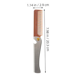 FOMIYES Portable Folding Comb for Men Multi-purpose Shaving Brush and Hair Styler Stainless Steel Beard Comb