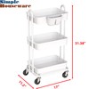 SimpleHouseware 3-Tier Kitchen Cart Multifunctional Rolling Utility Cart with Hanging
