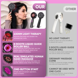 Upgrade 3 in 1 Hair Oil Applicator,Electric Hair Brushes for Hair Growth,Oil Applicator Scalp Massager,IPX7 Waterproof Electric Scalp Massager
