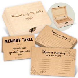 Woodamore Share A Memory Card For Celebration Of Life Decorations Ideas - 50 Pcs Memory Box For Funeral Memorial Cards, Memory Cards Keepsake For Graduation, Wedding, Party, Funeral Decorations