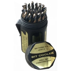 KFD29J-PC KFD 29-Piece High-Speed Steel Jobber Length Drill Bit Set in Plastic Case, Black/Gold Oxide Finish, Round Shank, Spiral Flute, 135 Degrees Split Point, 1/16 to 1/2 Size