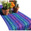 Del Mex Woven Rebozo Style Mexican Table Runner Scarf (Blue)