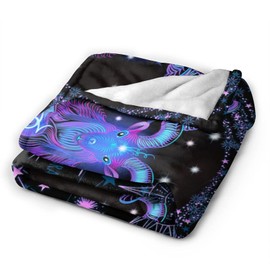 Aries Throw Blanket Flannel Constellations Blanket Warm & Soft 12 Horoscope Astrology Throw Blankets Constellation Theme Home Décor 80"X60"