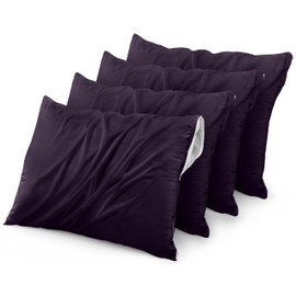 Utopia Bedding 4 Pack Waterproof Pillow Protectors with Zipper Standard Size (Purple), Bed Bug and Dust Mite Proof Pillow case Covers, Moisture Wicking Pillow Encasements 20 x 26 Inches