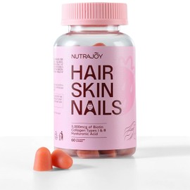 Hair Skin and Nails Gummies-Hair Growth Vitamins-Vegan biotin Vitamins for Women & Men Supplement Supports Healthy Hair & Skin| Non-GMO & Gluten Free Supplement (60)