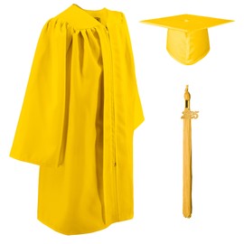 GraduatePro Kindergarten Graduation Cap and Gown Class of 2025 Tassel Set for Preschool Kids Ceremony Party Gift Gold 33