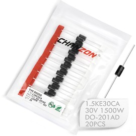 (Pack of 20) Chanzon TVS Diodes 1.5KE30CA 1500W 30V DO-201AD (DO-27) Bidirectional Channel 1500 Watt 30 Volt