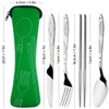 8 Pieces Flatware Sets Knife, Fork, Spoon, Chopsticks, SENHAI 2