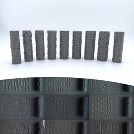 Asemly Terrain Texture Hand Roller for D&D, DND, Wargaming, Battle Mat, Tabletop, Dungeons and Dragons, Ornate, Geometric, Bezels, Cobblestone, Stonework, 9 Rollers, 11th Edition