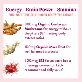 Microjoy Motivate Gummies – Energy, Stamina & Brain Support with Cordyceps Mushrooms, Maca & Vitamin B12 – Vegan, Gluten-Free, Non-GMO – Berry Flavor – 30 Servings