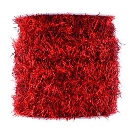 Mandala Crafts - Guirnalda de oropel roja para árbol de Navidad, guirnalda roja de Navidad, guirnalda de Navidad - Guirnalda fina con purpurina metálica para decoración de fiesta, boda