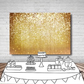 LYWYGG 8x6FT Vinyl Photography Backdrop golden Particles Speckle Background Dreamy Fantasy Dreamlike theme Metal Festive Holiday Party Decorative Photography Backdrop CP-10-0806