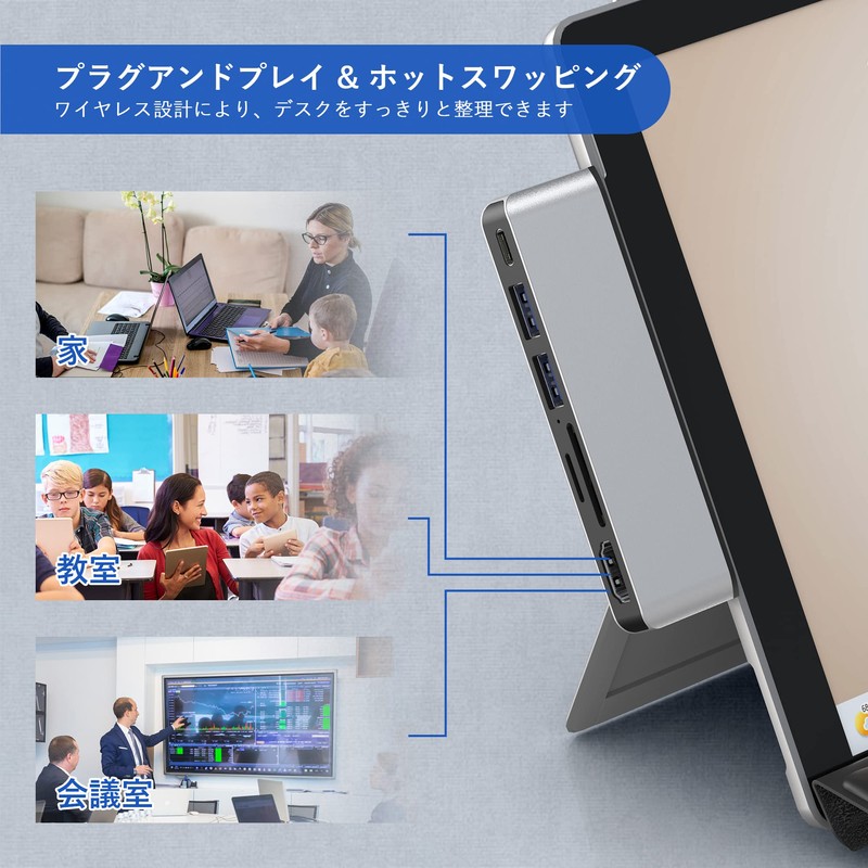 Surface Pro 9 USB Hub USB-C Thunerbolt 4 (Display+Data+PD Charging)